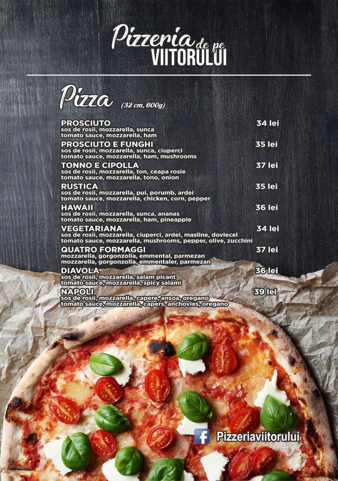 Meniu Pizzeria Viitorului